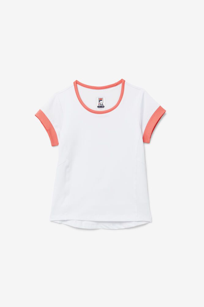 Fila T-Shirt Girls' Core Short Sleeve Top Kids White - India MTG-495028